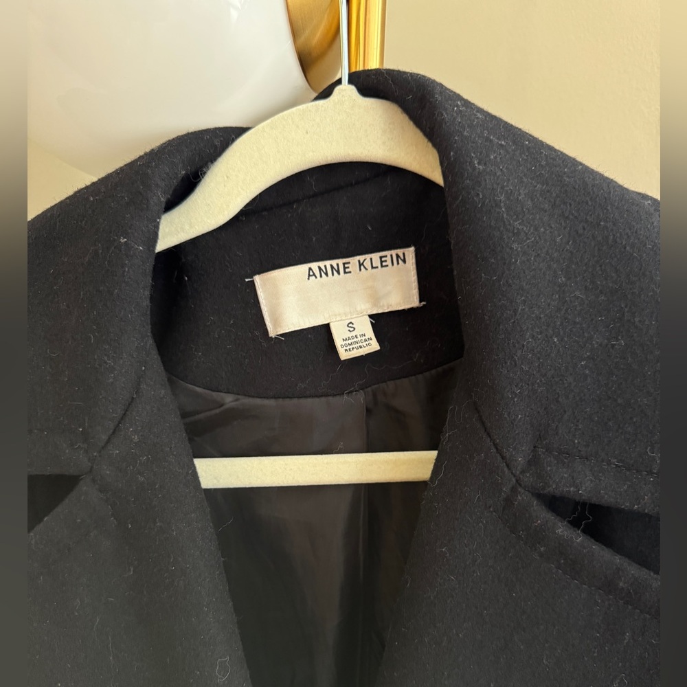 Anne Klein Double Breasted wool Peacoat Black - Picture 5 of 6